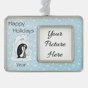 Davin and Annie the Penguins Frame Ornament