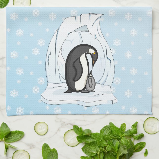 Davin and Annie the Penguins Kitchen Towel (Folded)
