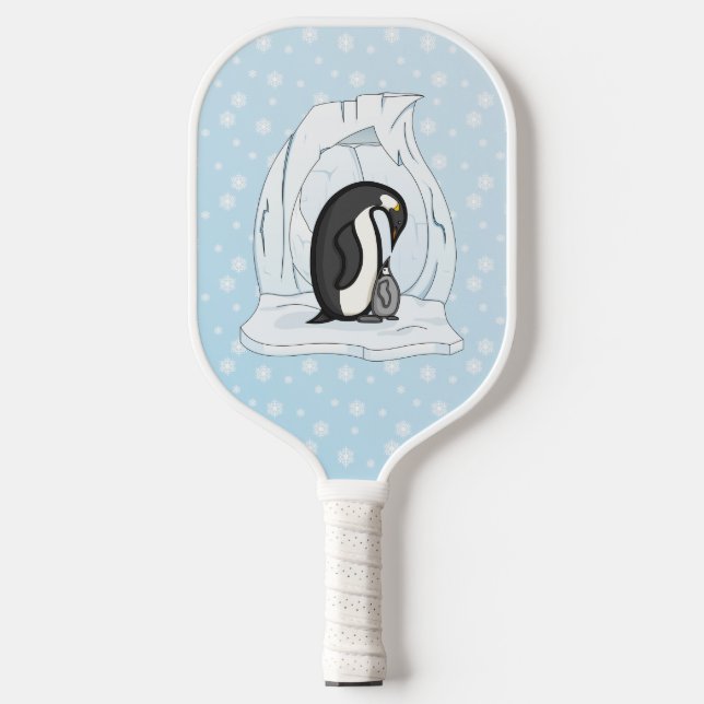 Davin and Annie the Penguins Pickleball Paddle (Front)