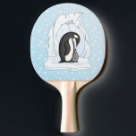 Davin and Annie the Penguins Ping Pong Paddle<br><div class="desc">Glaciers and ice surround Annie the paisley emperor penguin as she cuddles up with her dad,  Davin,  to stay warm in the cold Antarctic snow and ice. This sweet and chilly scene is a great way to bring some cute penguins into your life.</div>