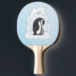 Davin and Annie the Penguins Ping Pong Paddle<br><div class="desc">Glaciers and ice surround Annie the paisley emperor penguin as she cuddles up with her dad,  Davin,  to stay warm in the cold Antarctic snow and ice. This sweet and chilly scene is a great way to bring some cute penguins into your life.</div>