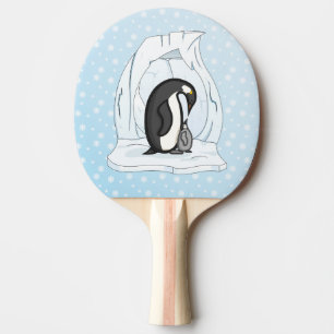 Davin and Annie the Penguins Ping Pong Paddle