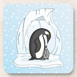 Davin and Annie the Penguins Square Coaster