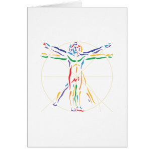 DaVinci Anatomy Man in Chakra Colours