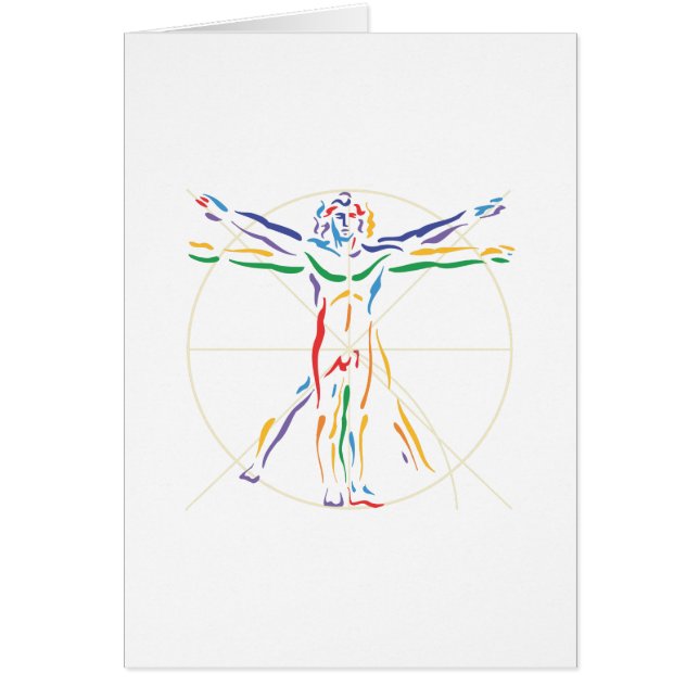 DaVinci Anatomy Man in Chakra Colours (Front)