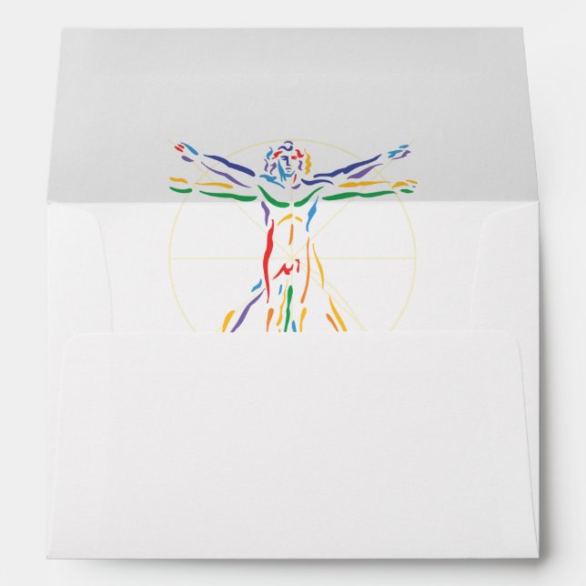 DaVinci Anatomy Man in Chakra Colours Envelope (Back (Bottom))