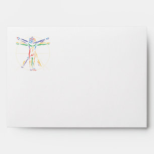 DaVinci Anatomy Man in Chakra Colours Envelopes