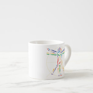 DaVinci Anatomy Man in Chakra Colours Espresso Cup