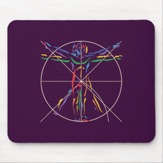 DaVinci Anatomy Man in Chakra Colours Mouse Mat