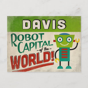 Davis California Robot - Funny Vintage Postcard