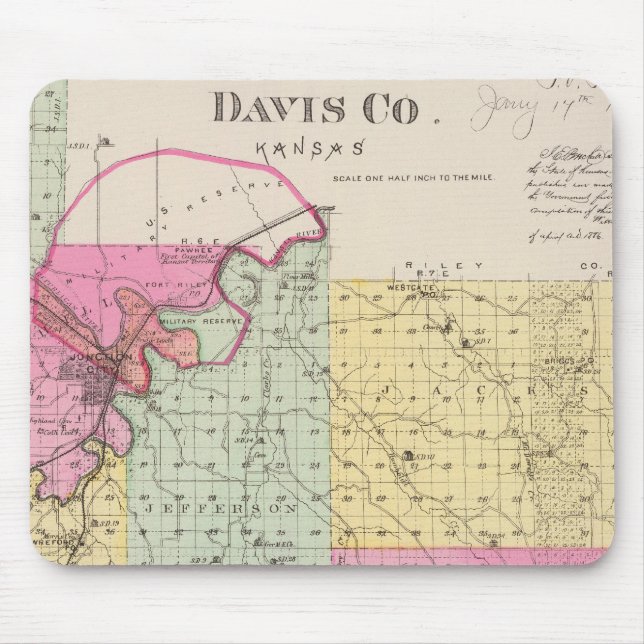 Davis County, Kansas Mouse Mat (Front)