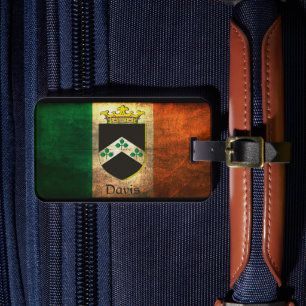 Davis Crest Irish Flag Luggage Tag