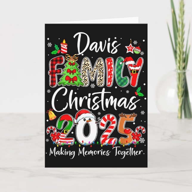 Davis Family Christmas 2025 Matching Pjs Xmas Squa Card (Front)