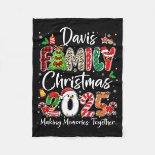 Davis Family Christmas 2025 Matching Pjs Xmas Squa Fleece Blanket