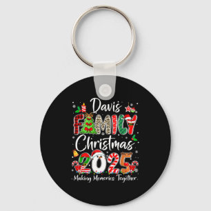 Davis Family Christmas 2025 Matching Pjs Xmas Squa Key Ring