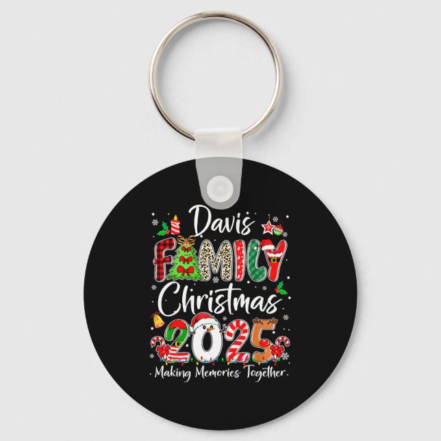 Davis Family Christmas 2025 Matching Pjs Xmas Squa Key Ring (Front)