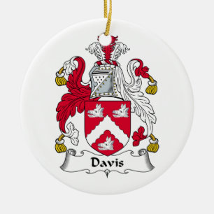 Davis Family Crest Ceramic Tree Decoration