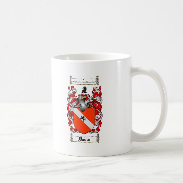 DAVIS FAMILY CREST -  DAVIS COAT OF ARMS COFFEE MUG (Right)