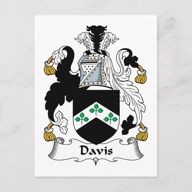 Davis Family Crest Postcard (Front)