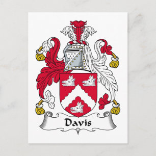 Davis Family Crest Postcard