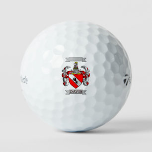 DAVIS FAMILY NAME SHIELD AND CREST GOLF BALL