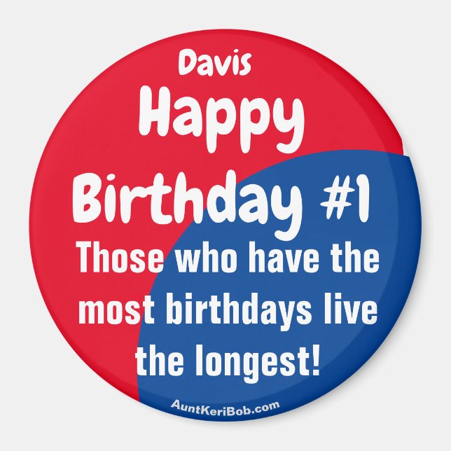 Davis Happy Birthday #1 Magnet (Front)