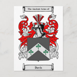 Davis (Ireland) Coat of Arms Postcard