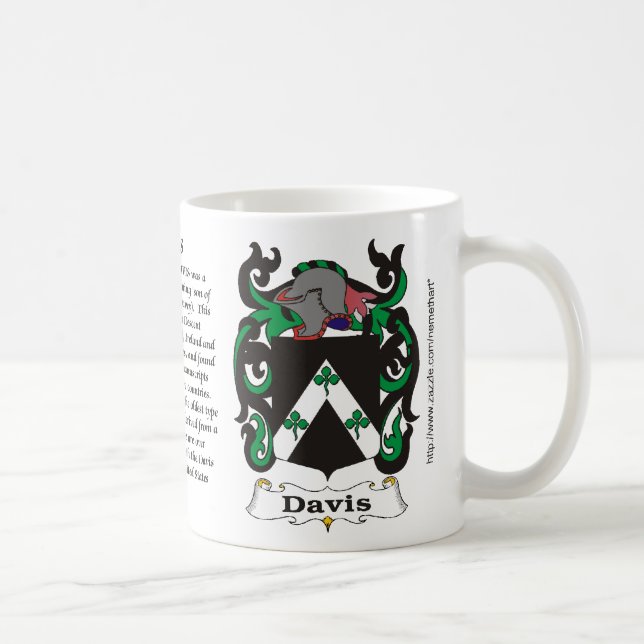 Davis, Origin, Meaning and the Crest Coffee Mug (Right)