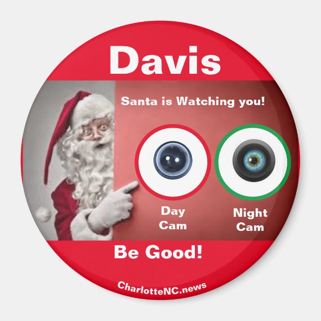 DAVIS Santa is watching Magnet (Front)