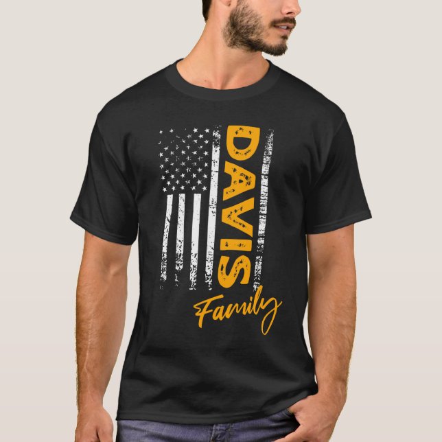 Davis Surname American Davis Last Name Davis T-Shirt (Front)