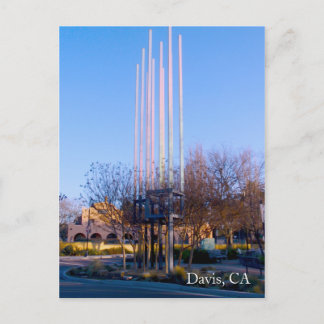 Davis Train Station Sculpture Postcard