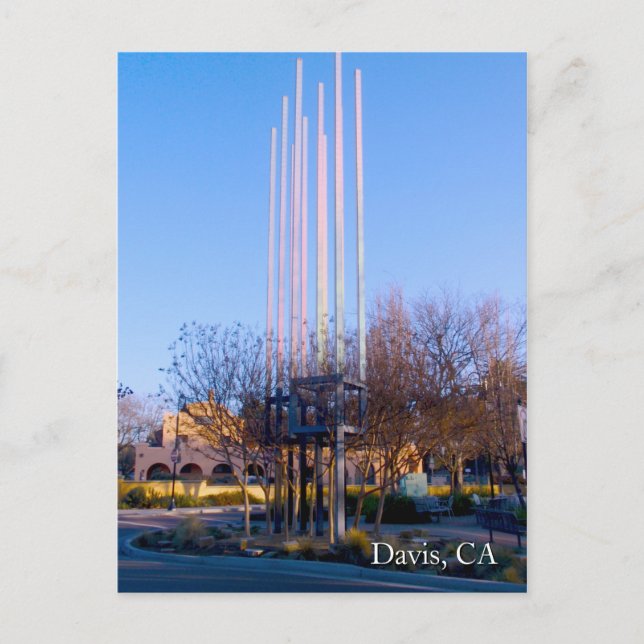 Davis Train Station Sculpture Postcard (Front)