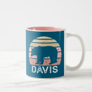 Davis West Virginia Retro Bear Two-Tone Coffee Mug