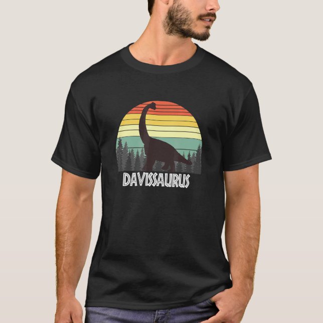 Davissaurus Davis Saurus Surname T-Shirt (Front)