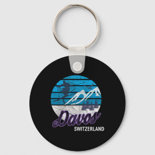 Davos Swiss Alps Switzerland Ski Resort Snowboardi Key Ring