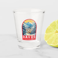 Davos Switzerland Travel Art Emblem