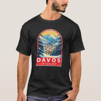Davos Switzerland Travel Art Emblem