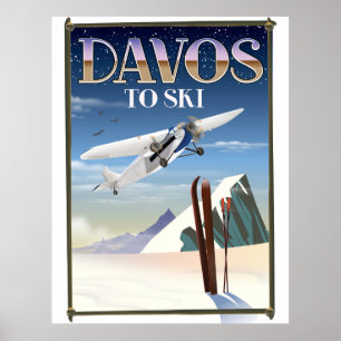 Davos Switzerland travel poster