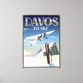 Davos Switzerland travel poster Canvas Print