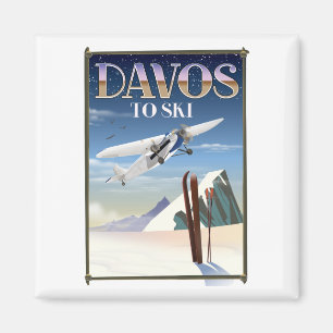 Davos Switzerland travel poster Magnet