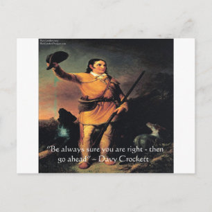 Davy Crocket "Go Ahead" Wisdom Quote Postcard