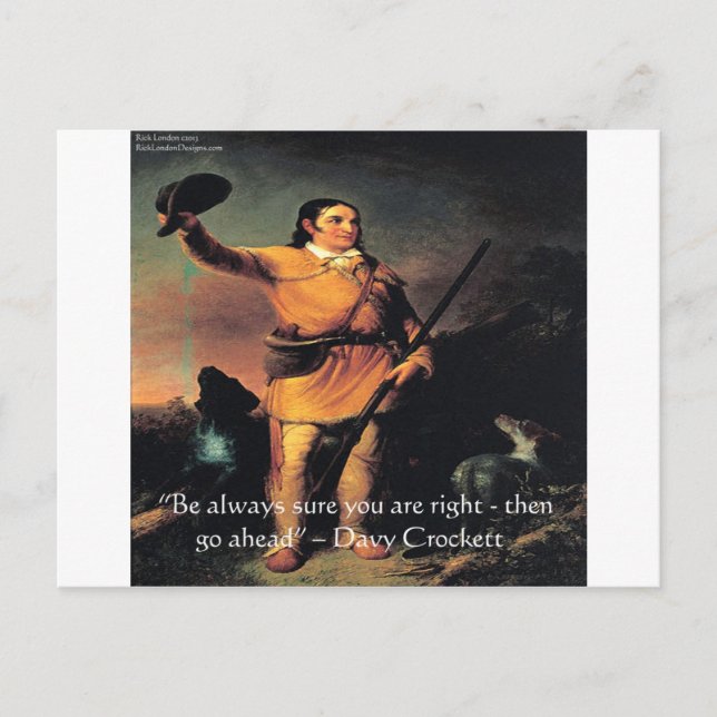 Davy Crocket "Go Ahead" Wisdom Quote Postcard (Front)