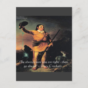 Davy Crocket "Go Ahead" Wisdom Quote Postcard