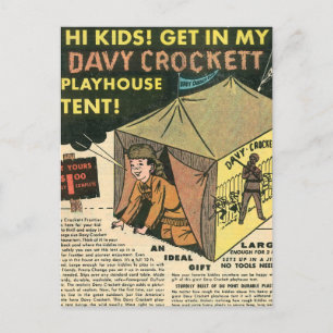 Davy Crockett Playhouse Tent Postcard