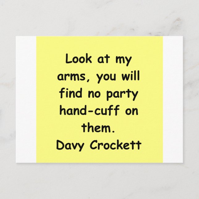 davy crockett quote postcard (Front)