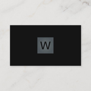 Davy Grey Monogram Square Business Card