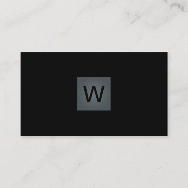 Davy Grey Monogram Square Business Card (Front)