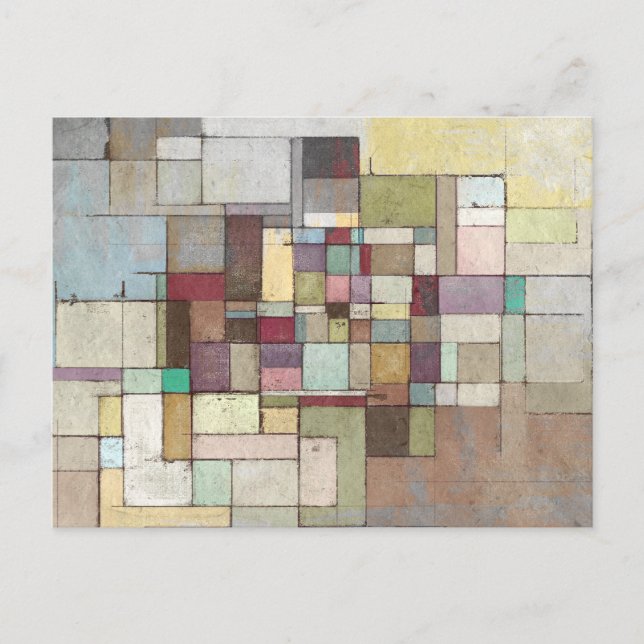 Dawn Beach Lattice Abstract Painting Postcard (Front)