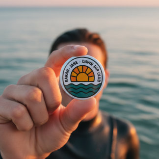 Dawn Dip Club – Sunrise Wild Swimmer Design 6 Cm Round Badge