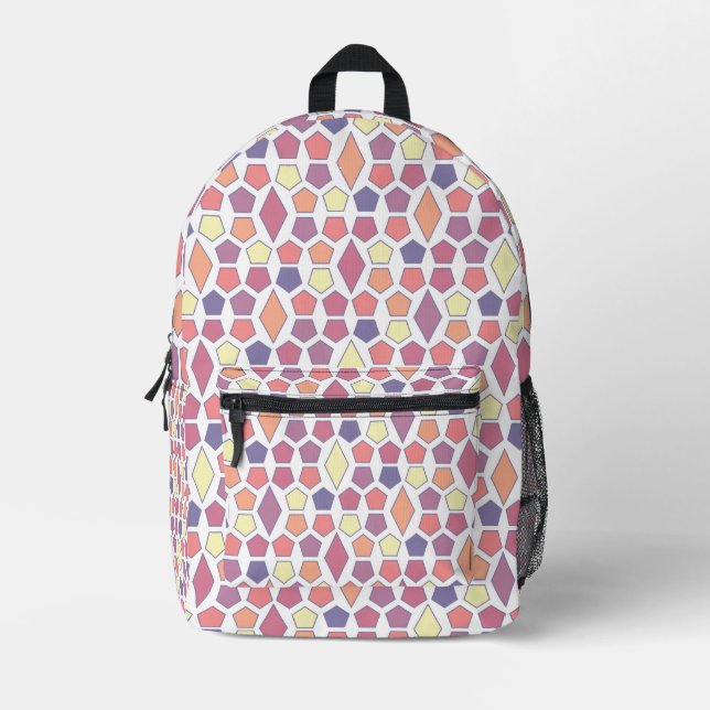 Dawn Hexagon Pattern Printed Backpack (Front)